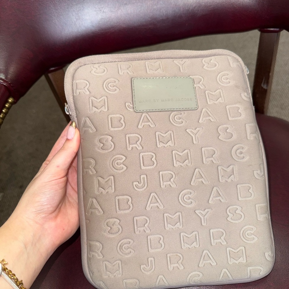 Marc by Marc Jacobs Taupe Embossed Tablet Sleeve